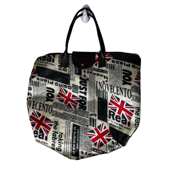 ✨ Inovecento London Stylish Newspaper Print & Flag Souvenir Shoulder Bag - Picture 2 of 6